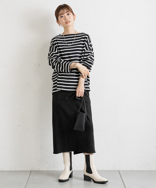 prose verse（プロズヴェール）の「エコスエードナロースカート（スカート・レディース・ブラック/カーキ/アイボリー/ボルドー/グレー系その他/イエロー/ブルー・SMALL/MEDIUM）」の8枚目の写真