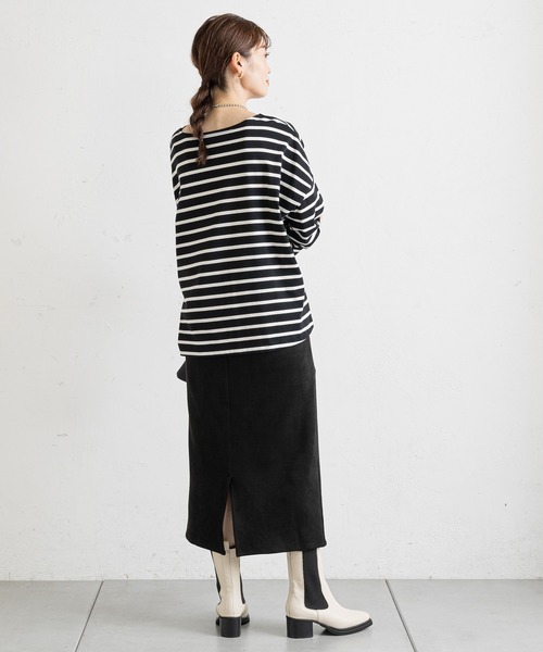 prose verse（プロズヴェール）の「エコスエードナロースカート（スカート・レディース・ブラック/カーキ/アイボリー/ボルドー/グレー系その他/イエロー/ブルー・SMALL/MEDIUM）」の9枚目の写真