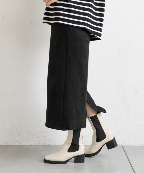 prose verse（プロズヴェール）の「エコスエードナロースカート（スカート・レディース・ブラック/カーキ/アイボリー/ボルドー/グレー系その他/イエロー/ブルー・SMALL/MEDIUM）」の13枚目の写真