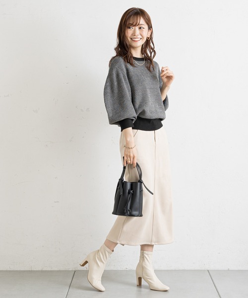 prose verse（プロズヴェール）の「エコスエードナロースカート（スカート・レディース・ブラック/カーキ/アイボリー/ボルドー/グレー系その他/イエロー/ブルー・SMALL/MEDIUM）」の18枚目の写真