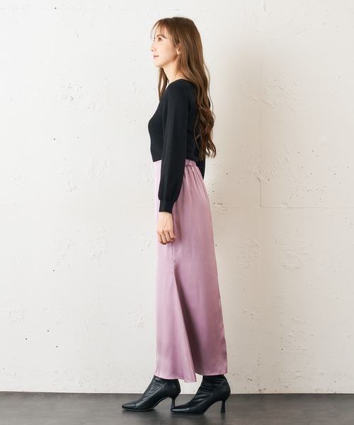 MIIA（ミーア）の「サテンタイトスカート（スカート・レディース・ブラック/イエロー/ピンク・FREE）」の6枚目の写真