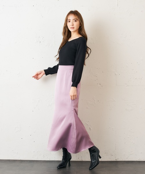 MIIA（ミーア）の「サテンタイトスカート（スカート・レディース・ブラック/イエロー/ピンク・FREE）」の14枚目の写真