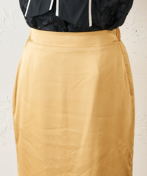 MIIA（ミーア）の「サテンタイトスカート（スカート・レディース・ブラック/イエロー/ピンク・FREE）」の7枚目の写真