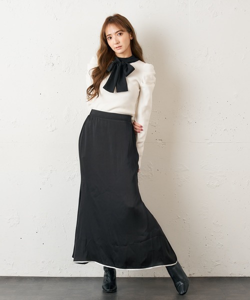 MIIA（ミーア）の「サテンタイトスカート（スカート・レディース・ブラック/イエロー/ピンク・FREE）」の17枚目の写真