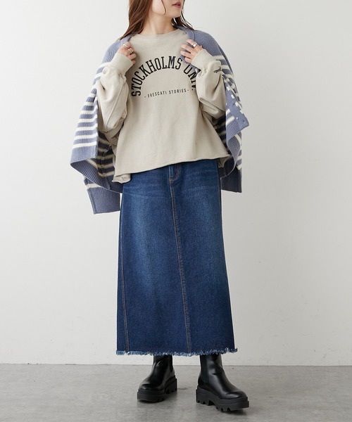 PUAL CE CIN(ピュアルセシン)の「ピグメント裏毛ショート丈プルオーバー(Tシャツ/カットソー・レディース・グレー/チャコールグレー/ベージュ/グリーン/ローズ・FREE)」の7枚目の写真