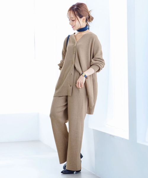 KOBE LETTUCE（コウベレタス）の「[ 田中亜希子さんコラボ ] バックスリットニットパンツ[M3429]（その他パンツ・レディース・ブラック/モカ/ライトベージュ・S/M）」の3枚目の写真