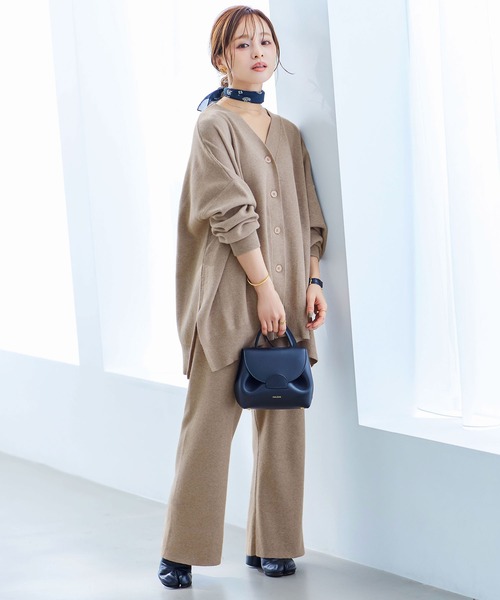 KOBE LETTUCE（コウベレタス）の「[ 田中亜希子さんコラボ ] バックスリットニットパンツ[M3429]（その他パンツ・レディース・ブラック/モカ/ライトベージュ・S/M）」の10枚目の写真
