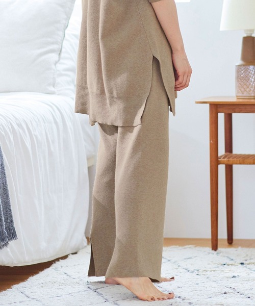 KOBE LETTUCE（コウベレタス）の「[ 田中亜希子さんコラボ ] バックスリットニットパンツ[M3429]（その他パンツ・レディース・ブラック/モカ/ライトベージュ・S/M）」の14枚目の写真