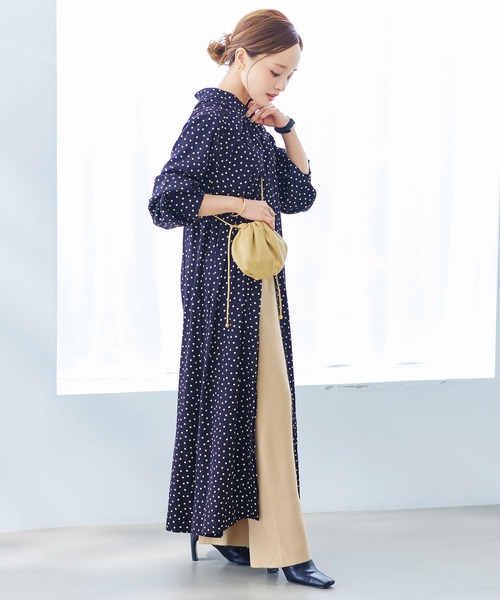 KOBE LETTUCE（コウベレタス）の「[ 田中亜希子さんコラボ ] バックスリットニットパンツ[M3429]（その他パンツ・レディース・ブラック/モカ/ライトベージュ・S/M）」の9枚目の写真