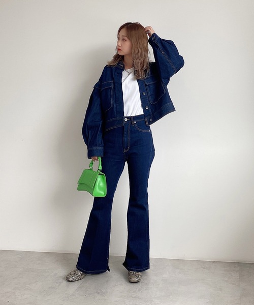 FREE'S MART（フリーズマート）の「【Sシリーズ対応】◇内スリットベルボトムデニムパンツ（デニムパンツ・レディース・ブラック/ワンウォッシュ/ブルー系その他2/ホワイト系その他/ブラウン・X-SMALL/SMALL/MEDIUM）」の13枚目の写真