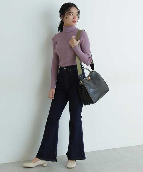 FREE'S MART（フリーズマート）の「【Sシリーズ対応】◇内スリットベルボトムデニムパンツ（デニムパンツ・レディース・ブラック/ワンウォッシュ/ブルー系その他2/ホワイト系その他/ブラウン・X-SMALL/SMALL/MEDIUM）」の10枚目の写真