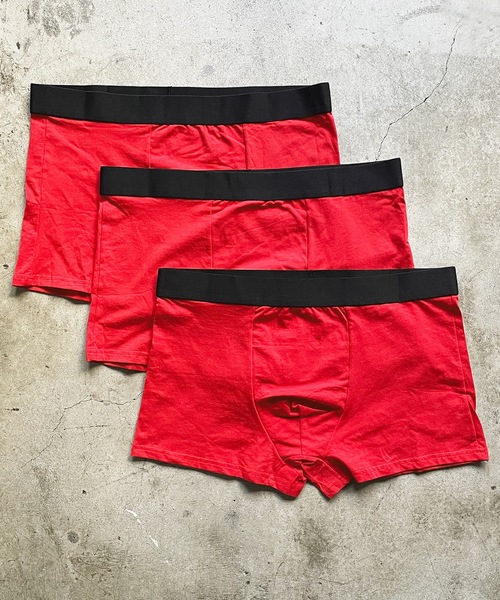 COMMON WARE（コモンウェアー）の「Chevalian：綿95% メンズ ボクサーパンツ 3枚 セット（ボクサーパンツ・メンズ・チャコールグレー/レッド/マルチ/ブラック・X-LARGE/LARGE/MEDIUM/SMALL）」の3枚目の写真