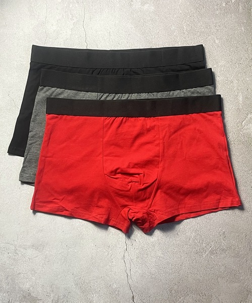 COMMON WARE（コモンウェアー）の「Chevalian：綿95% メンズ ボクサーパンツ 3枚 セット（ボクサーパンツ・メンズ・チャコールグレー/レッド/マルチ/ブラック・X-LARGE/LARGE/MEDIUM/SMALL）」の16枚目の写真