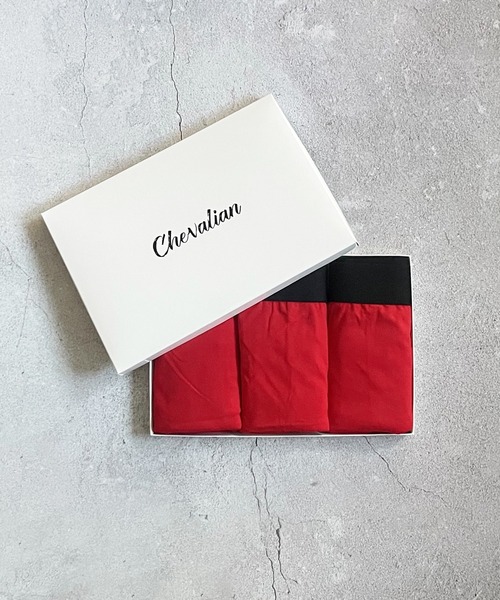 COMMON WARE（コモンウェアー）の「Chevalian：綿95% メンズ ボクサーパンツ 3枚 セット（ボクサーパンツ・メンズ・チャコールグレー/レッド/マルチ/ブラック・X-LARGE/LARGE/MEDIUM/SMALL）」の12枚目の写真