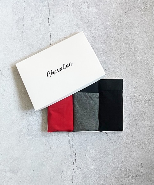 COMMON WARE（コモンウェアー）の「Chevalian：綿95% メンズ ボクサーパンツ 3枚 セット（ボクサーパンツ・メンズ・チャコールグレー/レッド/マルチ/ブラック・X-LARGE/LARGE/MEDIUM/SMALL）」の9枚目の写真