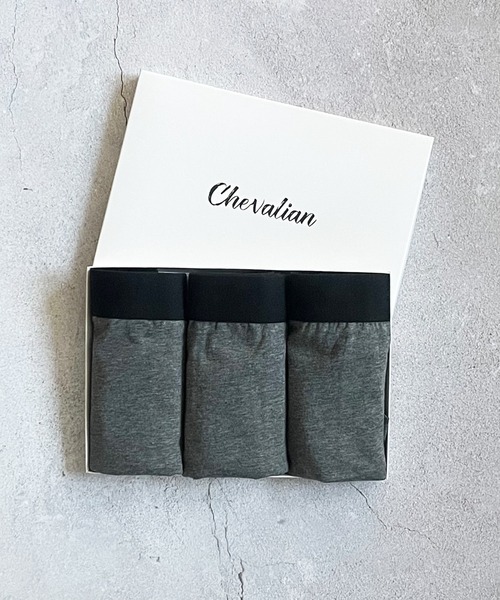 COMMON WARE（コモンウェアー）の「Chevalian：綿95% メンズ ボクサーパンツ 3枚 セット（ボクサーパンツ・メンズ・チャコールグレー/レッド/マルチ/ブラック・X-LARGE/LARGE/MEDIUM/SMALL）」の7枚目の写真