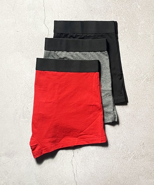COMMON WARE（コモンウェアー）の「Chevalian：綿95% メンズ ボクサーパンツ 3枚 セット（ボクサーパンツ・メンズ・チャコールグレー/レッド/マルチ/ブラック・X-LARGE/LARGE/MEDIUM/SMALL）」の6枚目の写真