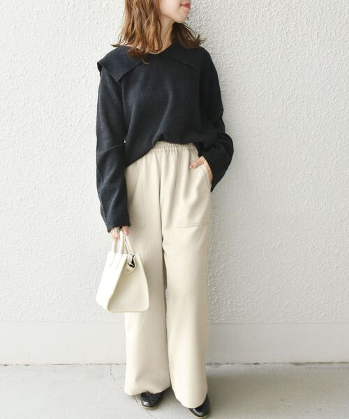 SHIPS any(シップス エニィ)の「SHIPS any: ウール ライク イージー ベイカー パンツ 2◇(その他パンツ・レディース・ブラック/ホワイト・38/36)」の13枚目の写真