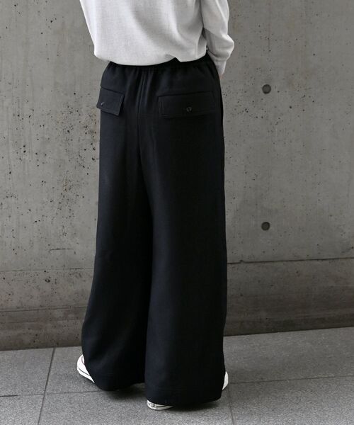 SHIPS any シップスエニィ ウールライクキュロット ワイドパンツ SHIPS｜SHIPS any:<洗濯機可能>ウールライク ギャザー