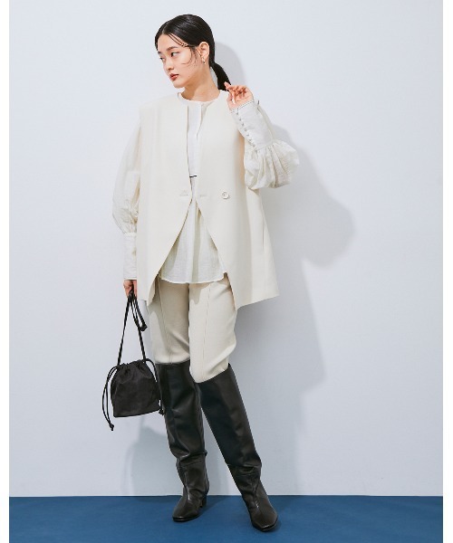 ロエベ　ロングシャツ　シャツドレス　袖シースルー　ターンアップ LOEWE ロエベ シャツドレス/シャツワンピース/TURN-UP SHIRT
