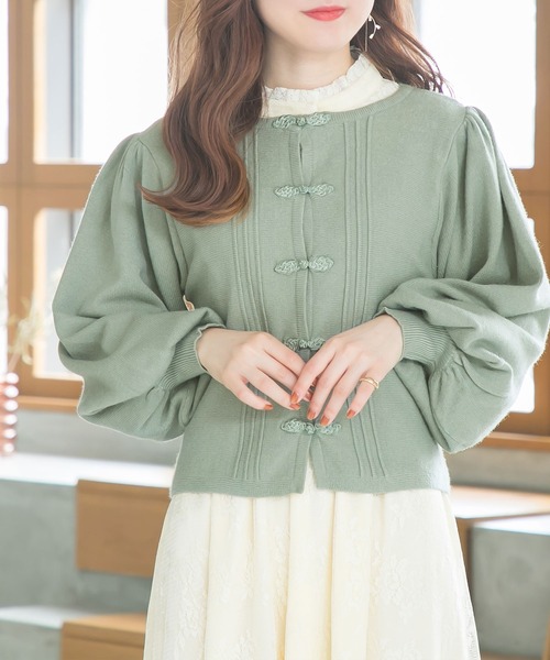 Newlyme（ニューリーミー）の「パワショルチャイナカーディガン（カーディガン/ボレロ・レディース・アイボリー/ベージュ/モカ/グリーン/ブラック・LARGE/X-LARGE/XX-LARGE/MEDIUM）」の12枚目の写真