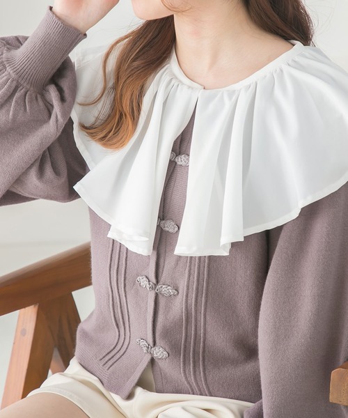 Newlyme（ニューリーミー）の「パワショルチャイナカーディガン（カーディガン/ボレロ・レディース・アイボリー/ベージュ/モカ/グリーン/ブラック・LARGE/X-LARGE/XX-LARGE/MEDIUM）」の14枚目の写真