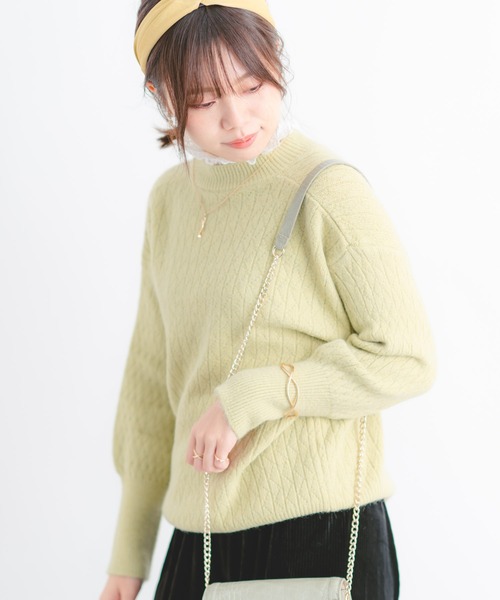 Wordtrobe(ワードトローブ)の「【wordtrobe】衿レース ニット プルオーバー(ニット/セーター・レディース・ホワイト/ピンク/ブルー/ライトグリーン・FREE)」の6枚目の写真