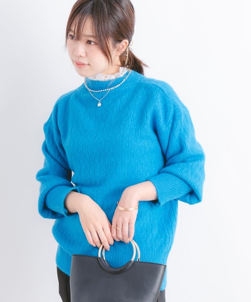 Wordtrobe(ワードトローブ)の「【wordtrobe】衿レース ニット プルオーバー(ニット/セーター・レディース・ホワイト/ピンク/ブルー/ライトグリーン・FREE)」の15枚目の写真