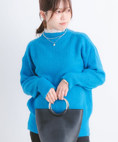 Wordtrobe(ワードトローブ)の「【wordtrobe】衿レース ニット プルオーバー(ニット/セーター・レディース・ホワイト/ピンク/ブルー/ライトグリーン・FREE)」の18枚目の写真
