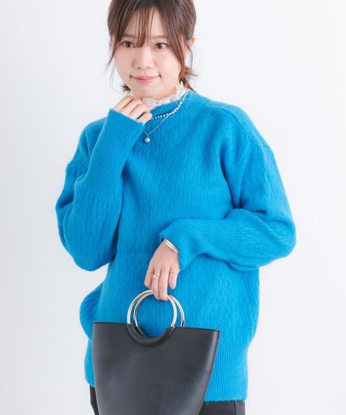 Wordtrobe(ワードトローブ)の「【wordtrobe】衿レース ニット プルオーバー(ニット/セーター・レディース・ホワイト/ピンク/ブルー/ライトグリーン・FREE)」の20枚目の写真
