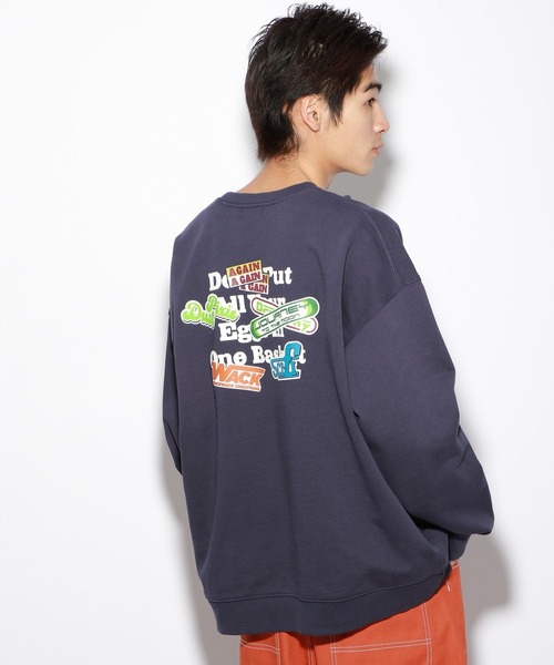 PBLIM（ページボーイリム）の「【PAGEBOYLIM】ステッカーフウスウェット（スウェット・レディース・オフホワイト/ネイビー・MEDIUM/LARGE）」の2枚目の写真