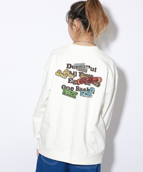 PBLIM（ページボーイリム）の「【PAGEBOYLIM】ステッカーフウスウェット（スウェット・レディース・オフホワイト/ネイビー・MEDIUM/LARGE）」の4枚目の写真