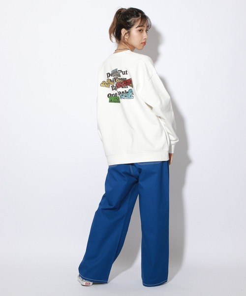 PBLIM（ページボーイリム）の「【PAGEBOYLIM】ステッカーフウスウェット（スウェット・レディース・オフホワイト/ネイビー・MEDIUM/LARGE）」の6枚目の写真