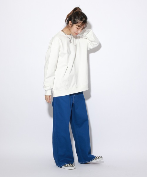 PBLIM（ページボーイリム）の「【PAGEBOYLIM】ステッカーフウスウェット（スウェット・レディース・オフホワイト/ネイビー・MEDIUM/LARGE）」の7枚目の写真