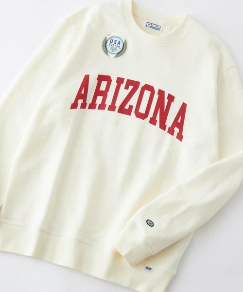 DISCUS ATHLETIC(ディスカス アスレチック)の「DISCUS ATHLETIC/ディスカス アスレチック USAコットン裏毛プリントスウェット(スウェット・レディース・アイボリー/グリーン/ラベンダー/アイボリー系2/ブラウン/オレンジ・L/M)」の7枚目の写真