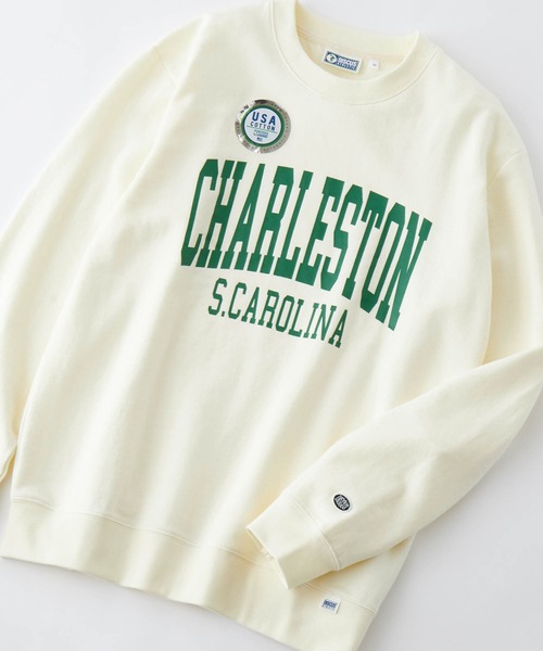 DISCUS ATHLETIC(ディスカス アスレチック)の「DISCUS ATHLETIC/ディスカス アスレチック USAコットン裏毛プリントスウェット(スウェット・レディース・アイボリー/グリーン/ラベンダー/アイボリー系2/ブラウン/オレンジ・L/M)」の9枚目の写真