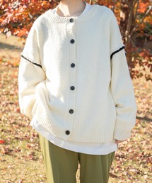 kutir | 【配色ステッチ】2wayニットカーディガン(カーディガン/ボレロ)