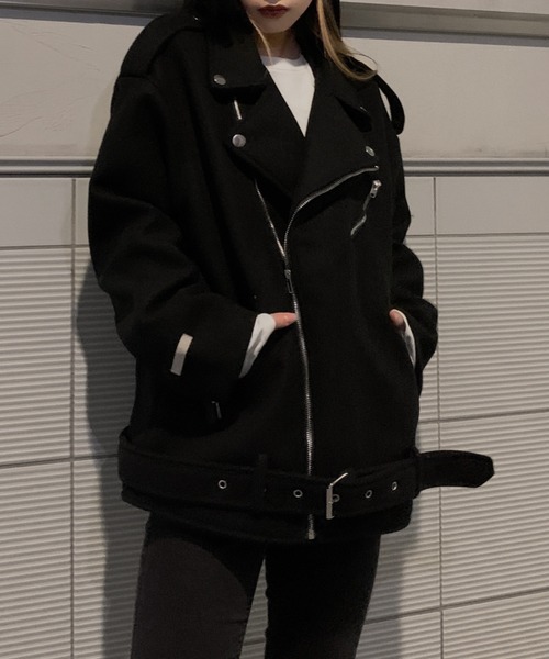 LVEU.(ラブユ.)の「Over riders jacket / オーバーライダースジャケット(ライダースジャケット・レディース・ブラック・FREE)」の3枚目の写真