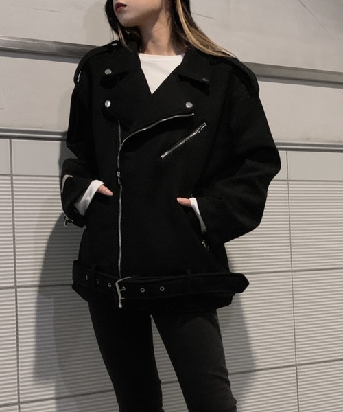 LVEU.(ラブユ.)の「Over riders jacket / オーバーライダースジャケット(ライダースジャケット・レディース・ブラック・FREE)」の17枚目の写真