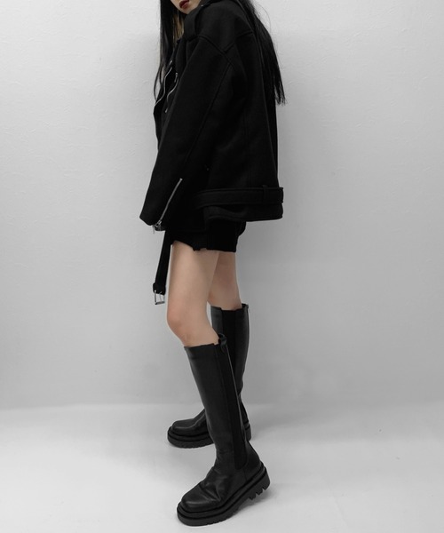 LVEU.(ラブユ.)の「Over riders jacket / オーバーライダースジャケット(ライダースジャケット・レディース・ブラック・FREE)」の12枚目の写真