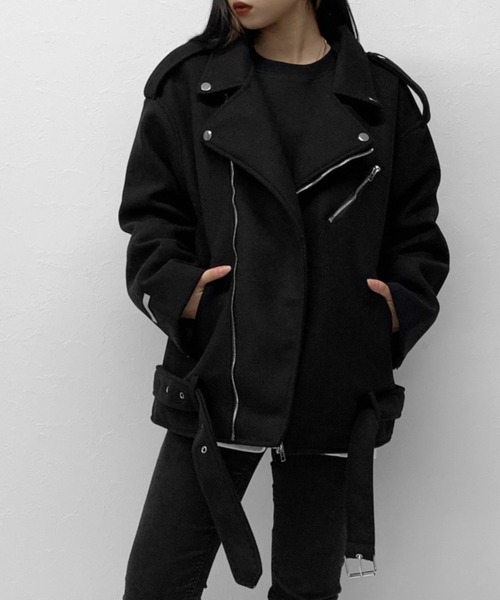 LVEU.(ラブユ.)の「Over riders jacket / オーバーライダースジャケット(ライダースジャケット・レディース・ブラック・FREE)」の20枚目の写真