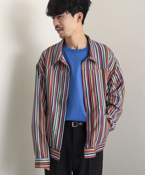 GLOSTER(グロスター)の「【GLOSTER/グロスター】Longchamp ヴィンテージプリント ブルゾン(ブルゾン・メンズ・ブラック系その他4/ベージュ系その他3/グリーン系その他2・MEDIUM/LARGE)」の2枚目の写真