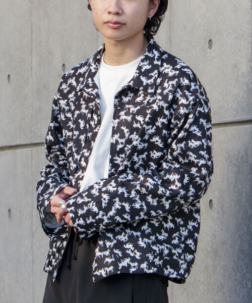 GLOSTER(グロスター)の「【GLOSTER/グロスター】Longchamp ヴィンテージプリント ブルゾン(ブルゾン・メンズ・ブラック系その他4/ベージュ系その他3/グリーン系その他2・MEDIUM/LARGE)」の6枚目の写真