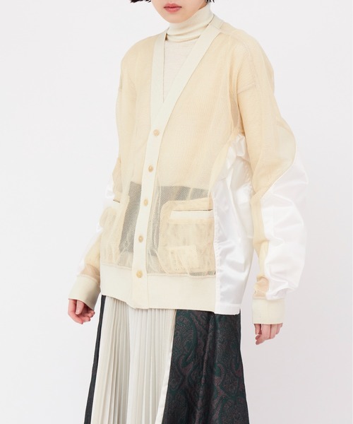 トップス TOGA VIRILIS Mesh jersey cardigan TOGA VIRILIS（トーガ ビリリース）の「TOGA VIRILIS Mesh jersey