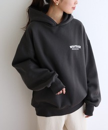 裏起毛ロゴ刺繍長袖スウェットトップス パーカー