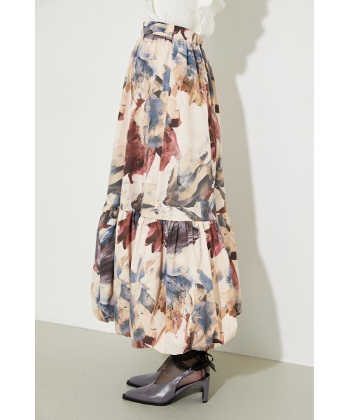 rienda（リエンダ）の「バルーンティアードフレアスカート（スカート・レディース・ブラック/ベージュ/アイボリー・SMALL/MEDIUM）」の8枚目の写真