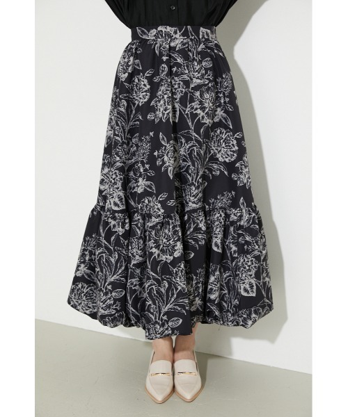 rienda（リエンダ）の「バルーンティアードフレアスカート（スカート・レディース・ブラック/ベージュ/アイボリー・SMALL/MEDIUM）」の15枚目の写真