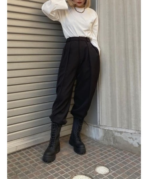 SLY（スライ）の「HW MANISH PT ハイウエストマニッシュ パンツ（スラックス・レディース・ブラック/グレー/アイボリー・2/1）」の9枚目の写真