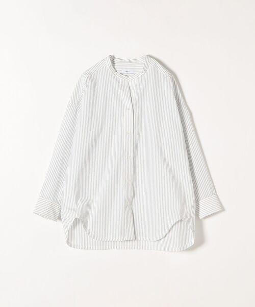 SHIPS any(シップス エニィ)の「SHIPS any:〈ウォッシャブル〉 バンドカラー ストライプ シャツ◇(シャツ/ブラウス・レディース・オフホワイト/グリーン・38/36)」の3枚目の写真