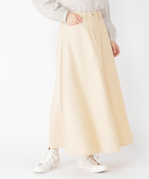 studio CLIP（スタディオクリップ）の「リメイク風フレアエコデニムスカート（スカート・レディース・ベージュ/インディゴブルー/アイボリー・MEDIUM/LARGE）」の9枚目の写真